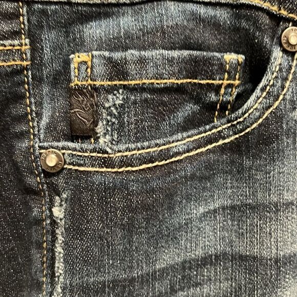 Torrid Ankle Skinny Jeans, Mid-Rise, Lightly Distressed, Dark Wash - Picture 7 of 11